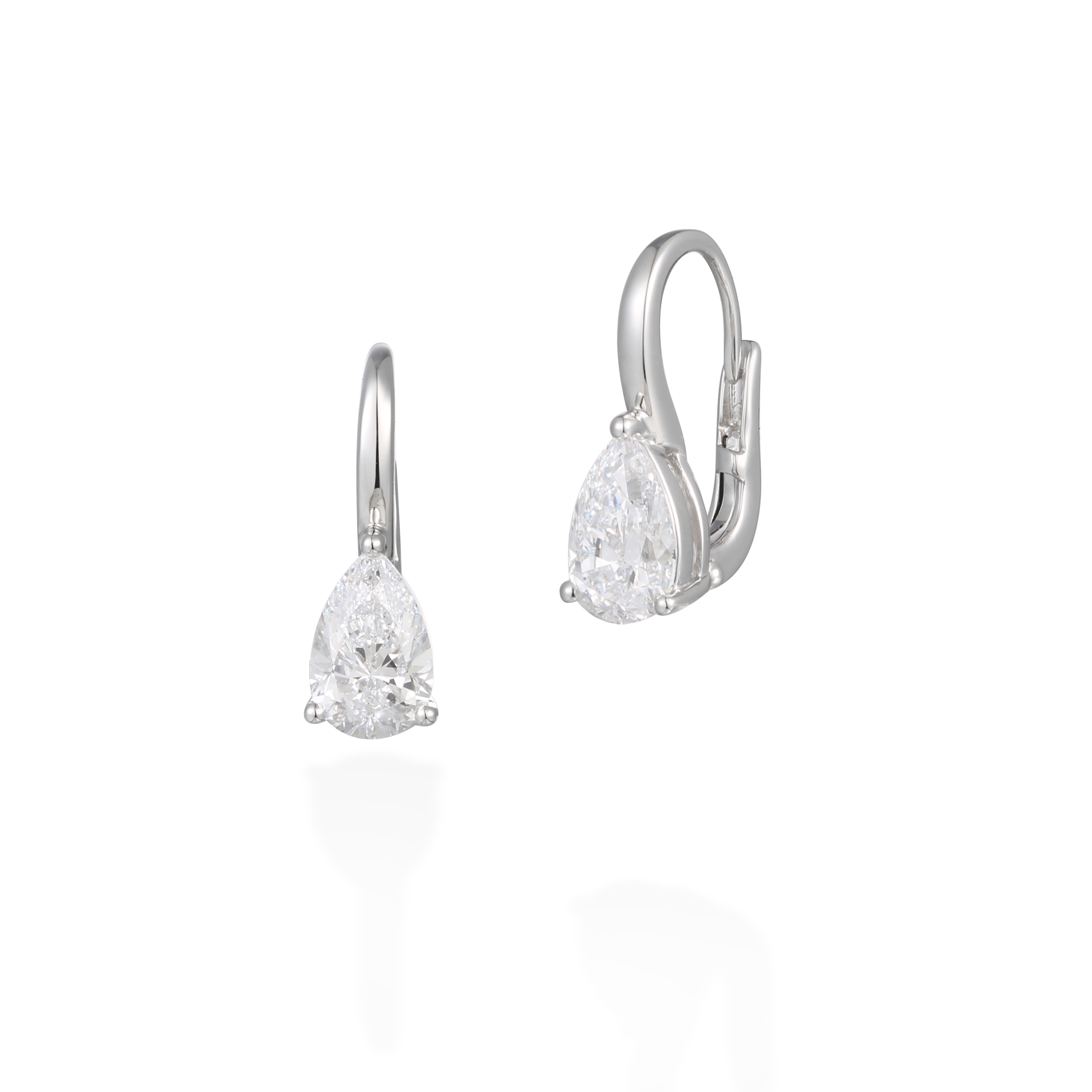 Pear shaped diamond drop earrings